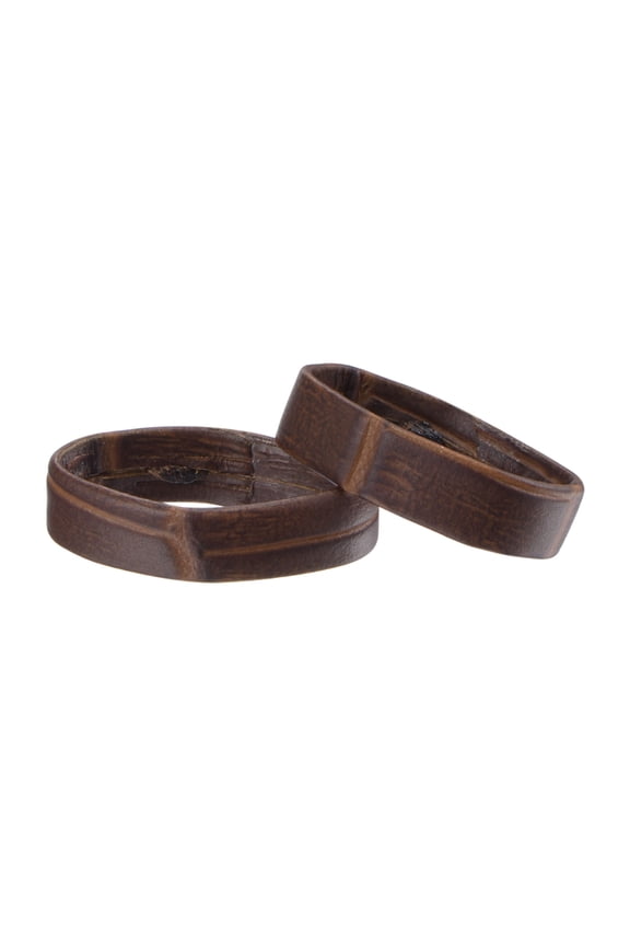 PU Leather Loops Retaining Ring Keeper for 22mm Watch Band, Dark Brown 2 Pack
