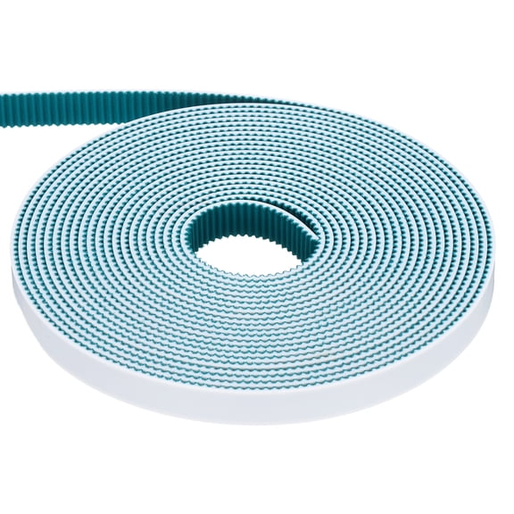 Uxcell PU Steel Cord 2GT Timing Belt Green Cloth Teeth 10x5000mm 2mm Pitch 2mm Thick White Open Loop Pulley Timing Belt for 3D Printer