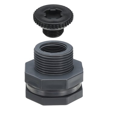 Qitdathn 2 PCS Rain Barrel Bulkhead Fitting Kit With Plugs And Hole Saw Tool, 1 Inch PVC Spigot Connector Kit For Rain Barrels Water Tanks Pools Aquariums Tubs (Bulkhead 1