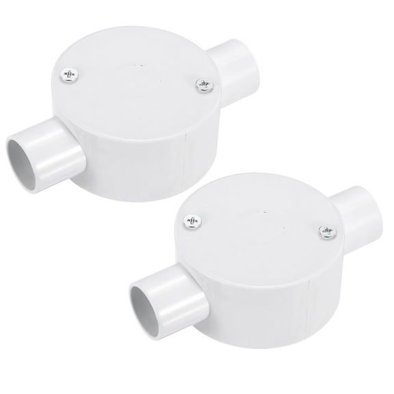 2Pcs Conduit Box Junction Box 2 Way 20mm with Cover, M4 Screws for Hose