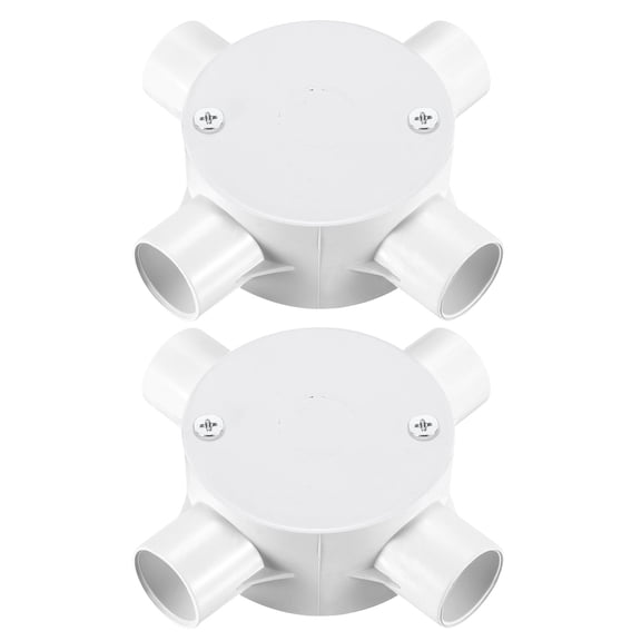 2Pcs Conduit Box Junction Box 4 Way 20mm with Cover, M4 Screws for Hose