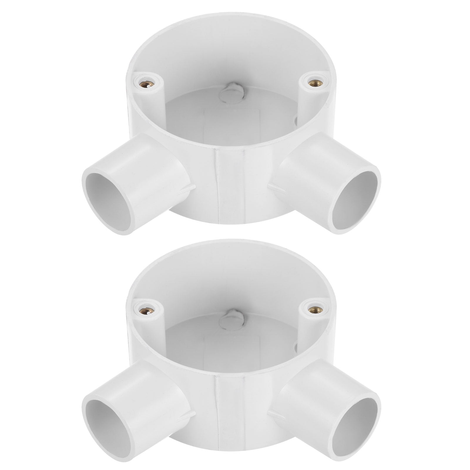 2Pcs PVC Conduit Box Junction Box 90 Degree 2 Way 20mm M4 x 0.7 Waterproof Electronic Projects