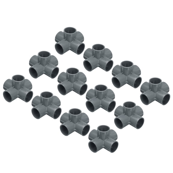 Uxcell Conduit Coupler Elbow Pipe Fittings 32mm 5-Way Elbow Corner Side Outlet Tees for Hose Electrical Conduit Gray Pack of 12