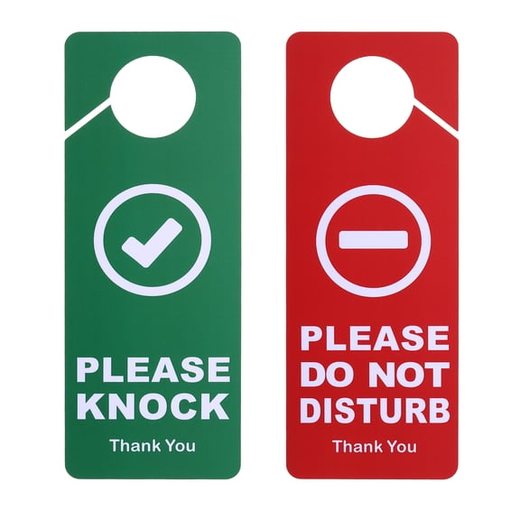 Uxcell Do Not Disturb Door Hanger Sign, Please Knock Door Sign, Red Green