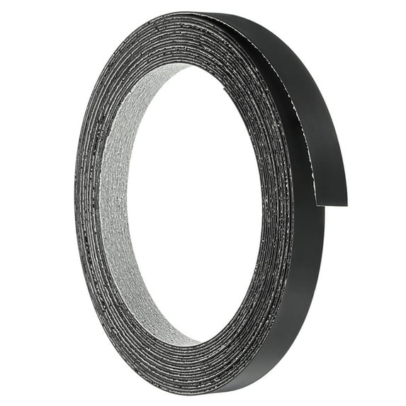 Uxcell Polyvinyl Chloride Edge Banding 3/4 inch x 33ft Self-Adhesive Edging Veneer Trim with Hot Melt Black Plane