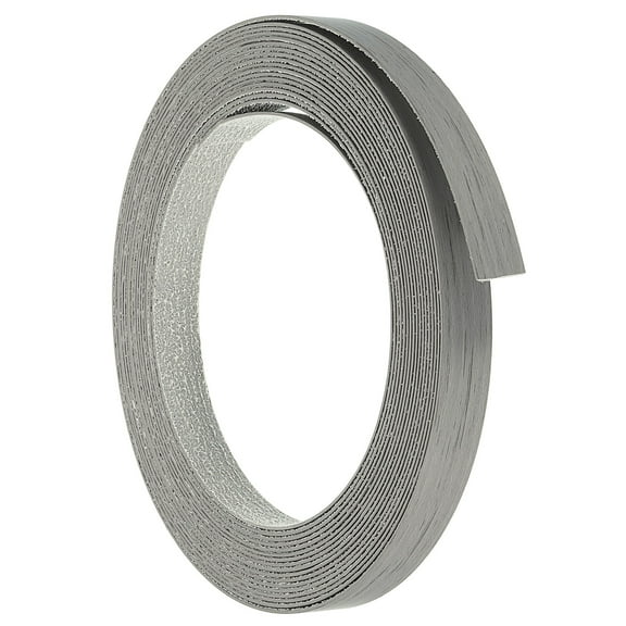 Uxcell Polyvinyl Chloride Edge Banding 3/4 inch x 33ft Self-Adhesive Edging Veneer Trim with Hot Melt Dark Grey Wooden