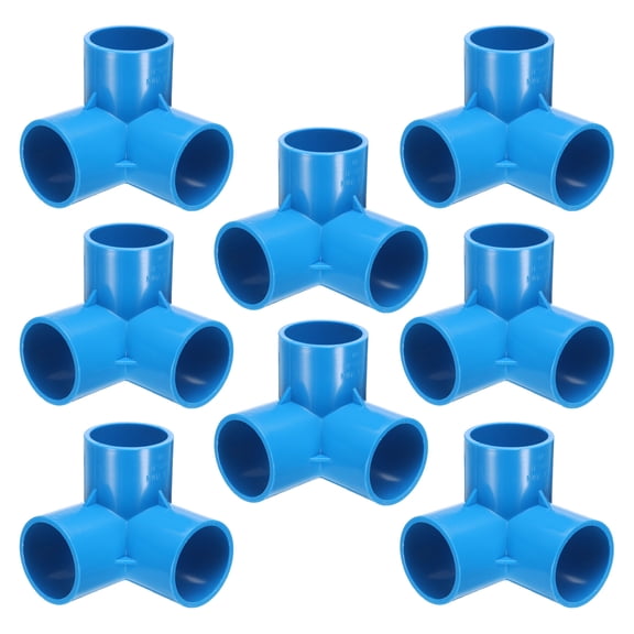Uxcell Fitting 1-1/2" 3 Way Connector Furniture Build Grade Pipe Coupling, Blue