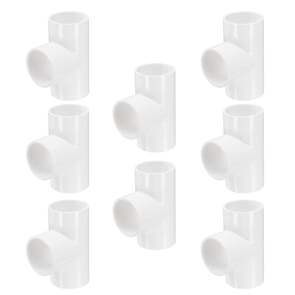 Uxcell Fitting 1-1/2" 3 Way Connector Furniture Build Grade Pipe Coupling, White