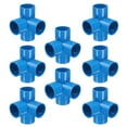 thumbnail image 1 of Uxcell Fitting 1-1/2" 4 Ways Connector Furniture Build Grade Pipe Coupling, Blue, 1 of 7