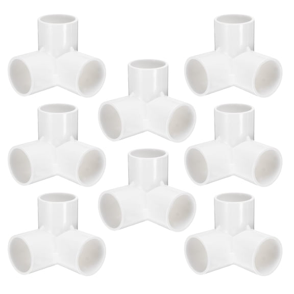 Uxcell Fitting 1-1/4" 3 Ways Connector Furniture Build Grade Pipe Coupling, White