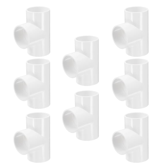 Uxcell Fitting 1-7/8" 3 Way Connector Furniture Build Grade Pipe Coupling, White