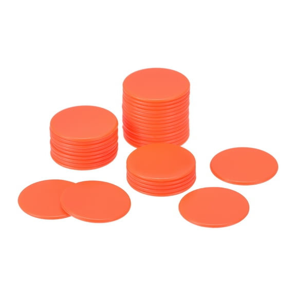 Uxcell Game Chips 3/4 Inch for Game Playing Marker Solid Orange Pack of 150