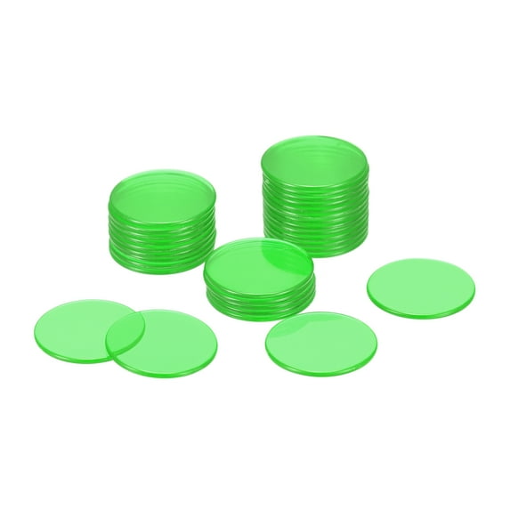 Uxcell Game Chips 3/4 Inch for Game Playing Marker Transparent Green Pack of 75