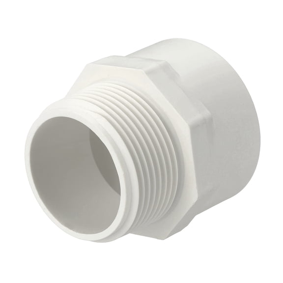 Uxcell PVC Male Pipe Fittings Adapter 1 1/4" NPT Male Thread x Socket, Schedule 40 PVC Coupling Straight Pipe Connector, High-Flow Capacity for Plumbing, Irrigation, Pool, Sprinkler