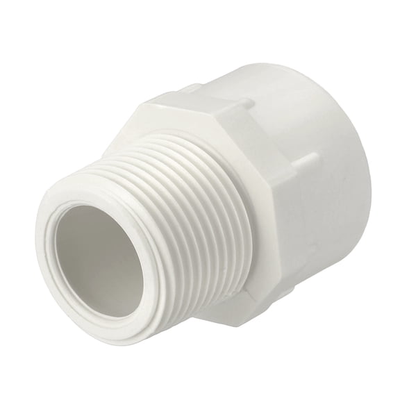 Uxcell PVC Male Pipe Fittings Adapter 1" NPT Male Thread x Socket, Schedule 40 PVC Coupling Straight Pipe Connector, High-Flow Capacity for Plumbing, Irrigation, Pool, Sprinkler