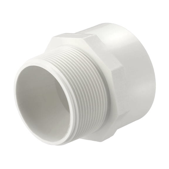Uxcell PVC Male Pipe Fittings Adapter 2" NPT Male Thread x Socket, Schedule 40 PVC Coupling Straight Pipe Connector, High-Flow Capacity for Plumbing, Irrigation, Pool, Sprinkler