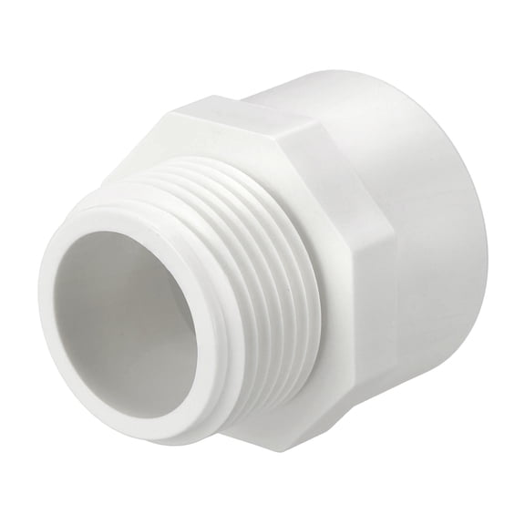 Uxcell PVC Male Pipe Fittings Adapter 3" NPT Male Thread x Socket, Schedule 40 PVC Coupling Straight Pipe Connector, High-Flow Capacity for Plumbing, Irrigation, Pool, Sprinkler
