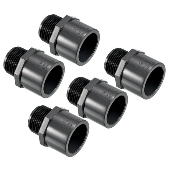 Uxcell Pipe Fitting 1/2NPT Male Thread 1/2" Socket Straight Connector, Gray 4 Pack, 1"x1NPT 5