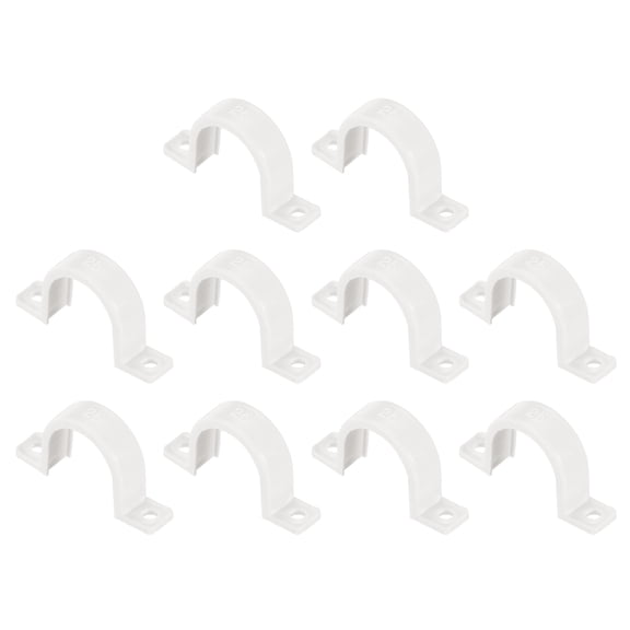 Uxcell Pipe Straps, 50 Pack 0.98" Conduit Clamp Clip Two Hole Plastic Straps