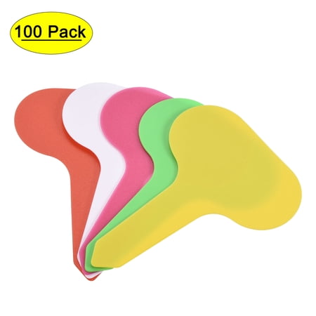 Uxcell Plant Label Stake T Type 5 x 3cm Water Resistant for Garden 5 Color Total 100 Pack