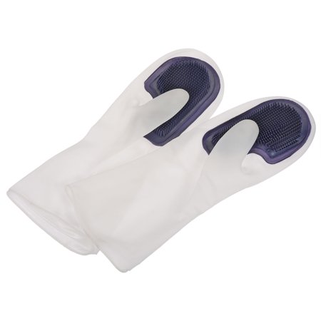 Uxcell Reusable Scrubber Washing Tool Cleaning Gloves with Brush, Blue 1 Pair
