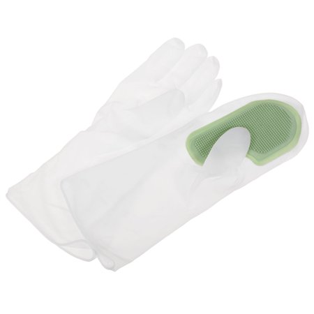 Uxcell PVC Reusable Scrubber Washing Tool Cleaning Gloves with Single Brush, Green 1 Pair