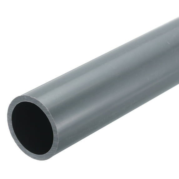 Uxcell Rigid Round Pipe 31.6mm ID 38mm OD 8" Length Light Grey High Impact for Water Pipe, Crafts, Cable Sleeves