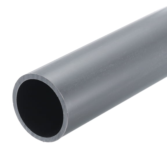 Uxcell Rigid Round Pipe 42.6mm ID 50mm OD 8" Length Light Grey High Impact for Water Pipe, Crafts, Cable Sleeves