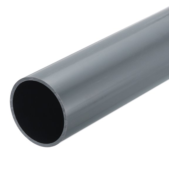 Uxcell Rigid Round Pipe 43.8mm ID 48mm OD 8" Length Light Grey High Impact for Water Pipe, Crafts, Cable Sleeves