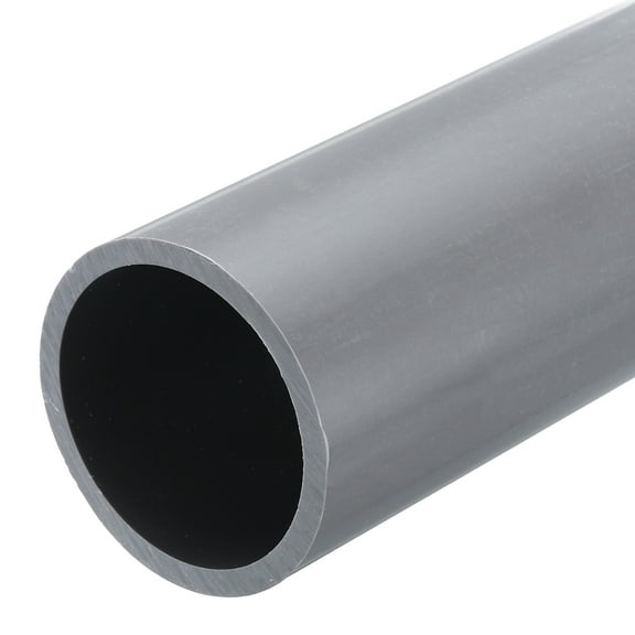 Uxcell Rigid Round Pipe 53.6mm ID 63mm OD 8" Length Light Grey High Impact for Water Pipe, Crafts, Cable Sleeves