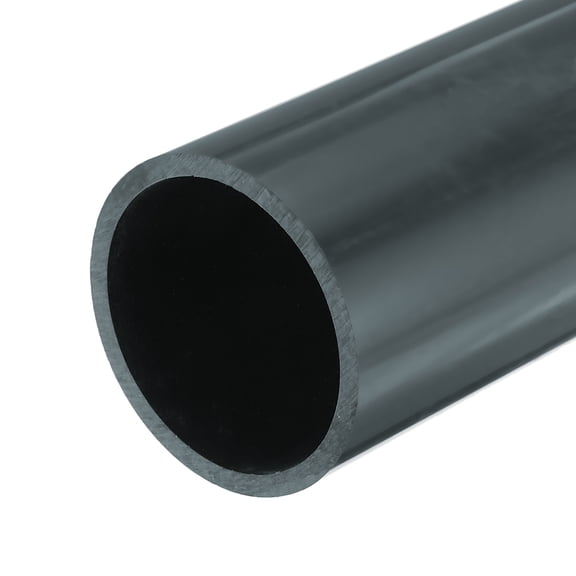 Uxcell Rigid Round Pipe 78mm ID 89mm OD 20cm/8" Length Dark Grey High Impact for Water Pipe, Craft, Cable Sleeves