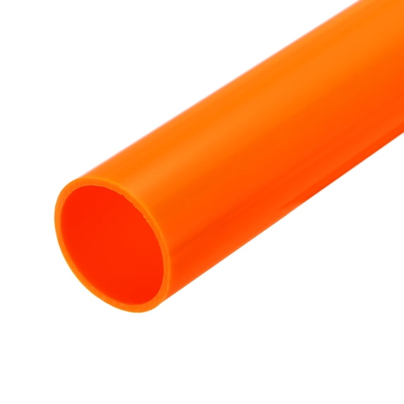 Uxcell Rigid Round Pipe Orange 1.38 x 1.57"(ID*OD) High Impact for Water Pipe Crafts Cable Sleeve