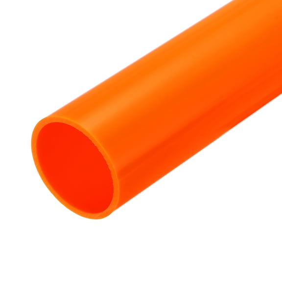 Uxcell Rigid Round Pipe Orange 1.77 x 1.97"(ID*OD) High Impact for Water Pipe Crafts Cable Sleeve