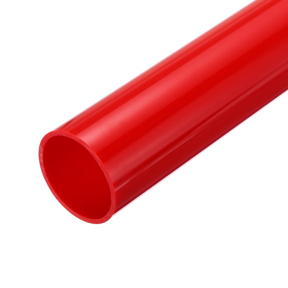 Uxcell Rigid Round Pipe Red 1.77 x 1.97"(ID*OD) High Impact for Water Pipe Crafts Cable Sleeve