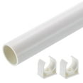 thumbnail image 1 of Uxcell Rigid Tube, 500mm Length Round Pipe Tubing, 16mm ID 20mm OD Plastic Tubes Rigid Pipe with Pipe Clamp for Aquarium, Water Cooling System, Cable Sleeve, White, 1 of 6