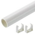 thumbnail image 1 of Uxcell Rigid Tube, 500mm Length Round Pipe Tubing, 28mm ID 32mm OD Plastic Tubes Rigid Pipe with Pipe Clamp for Aquarium, Water Cooling System, Cable Sleeve, White, 1 of 6
