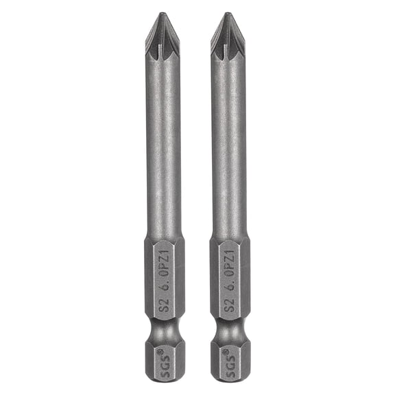 Uxcell PZ1 Pozi Screwdriver Bit 1/4" Hex Shank 25mm/1" Length Magnetic Phillips Slotted Hex Bits S2 Steel Screw Driver Bit Industrial Grade Electric Hexagon Drill Bits