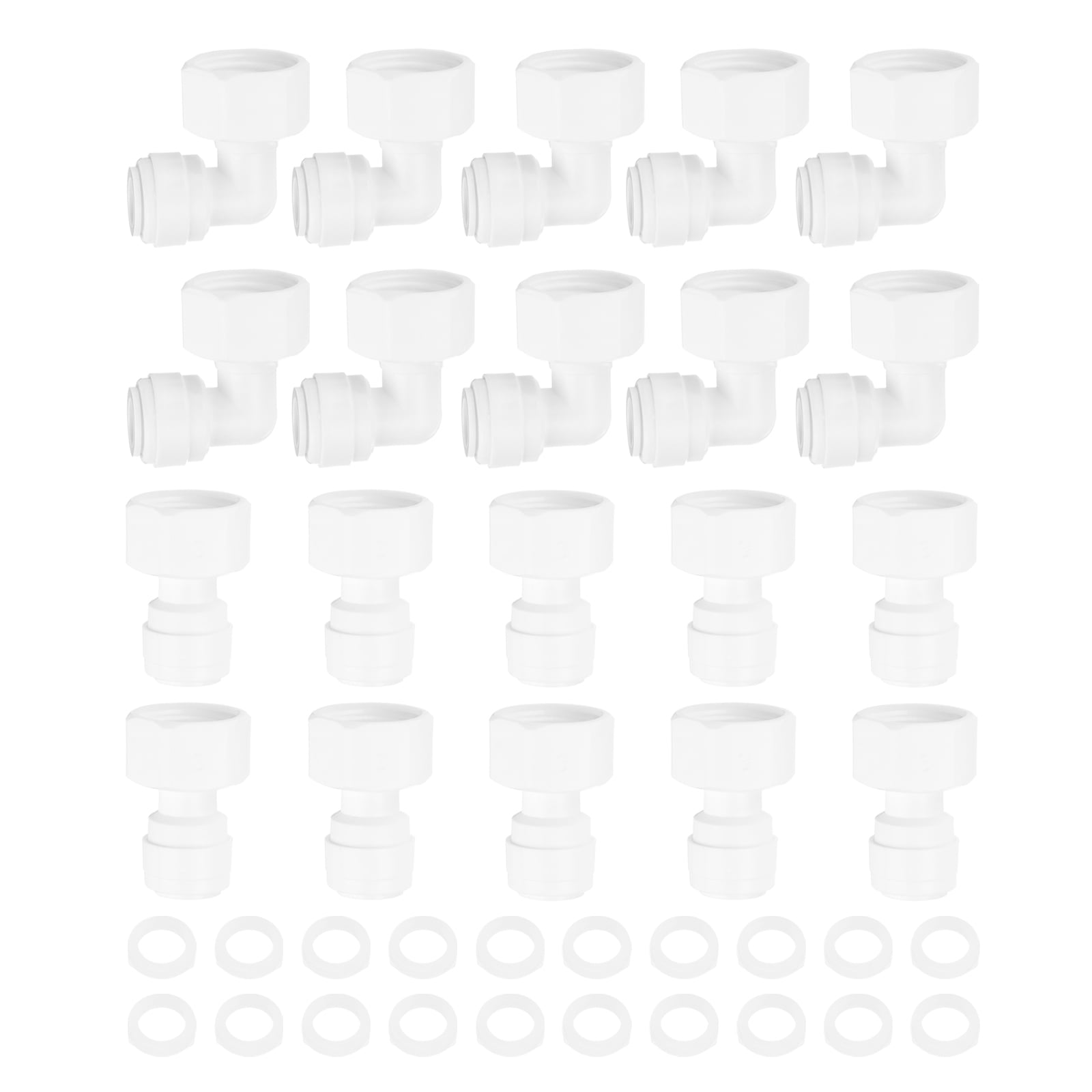 Uxcell Pack of 10 Elbow&Straight 1/2 Inch NPT Female to 3/8 Inch Quick ...