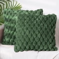 thumbnail image 1 of REGALWOVEN Pack of 2 Throw Pillow Covers Faux Fur Decorative Pillow Covers Fuzzy Plush Cushion Covers Green 18" x 18", 1 of 6