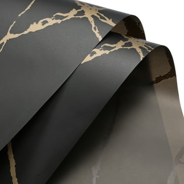 Uxcell Pack of 20 Marbling Flower Wrapping Paper 23.6x23.6 Inch Waterproof Black