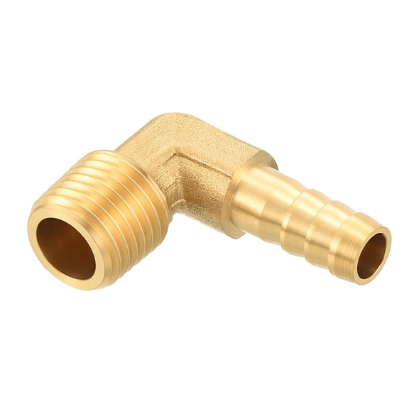 Uxcell Pack of 5 Brass Hose Barbs Fittings 5/16" Hose Barbs to 3/8" NPT Male Fittings for Home Machines, Massage Bathtubs, and Irrigation Systems