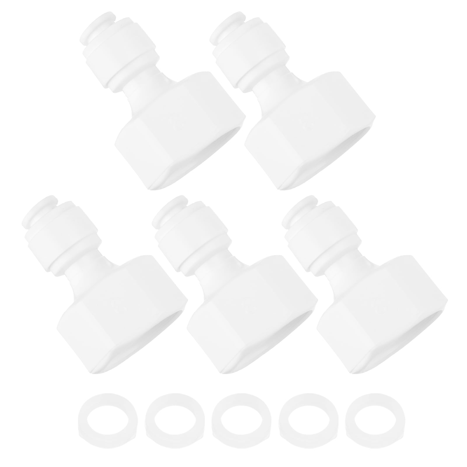 Uxcell Pack of 5 Straight 1/2 Inch NPT Female to 1/4 Inch Tube OD Quick ...