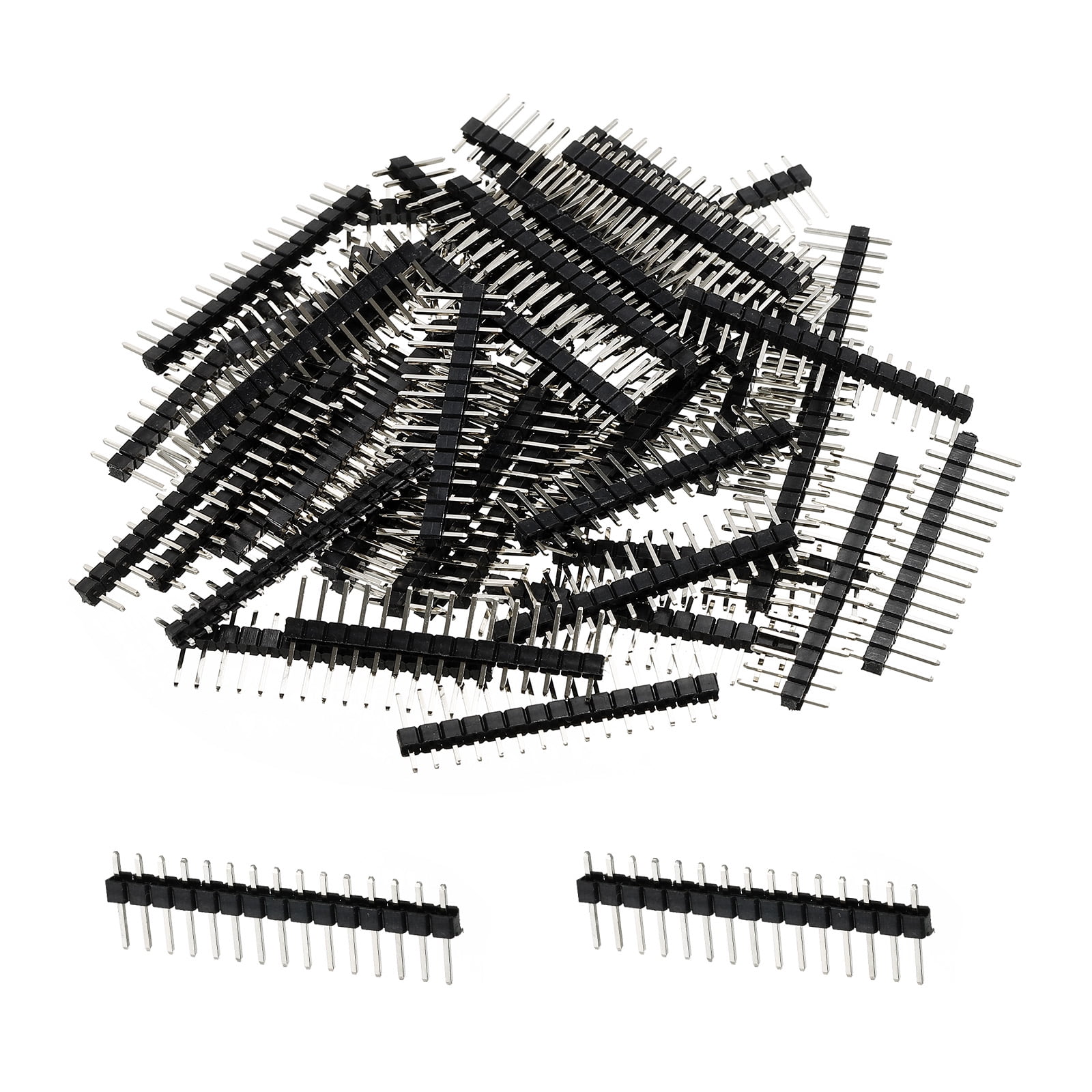 Uxcell Pack of 50 Straight Pin Header DIP Single Row 15 Pin 2.54mm