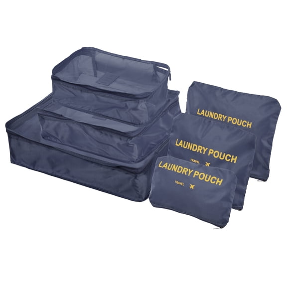 Uxcell Packing Cube, Luggage Packing Organizer Compression Pouches, Navy Blue 6 Set