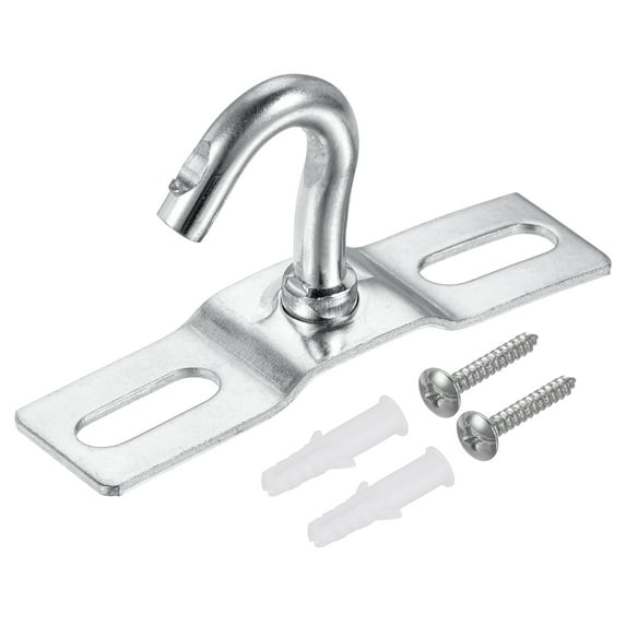 Uxcell Pad Eye Plate Ceiling Hooks Wall Mount Hanger Galvanized Iron, 4 Count