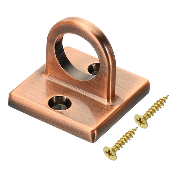 Uxcell Pad Eye Plate U Hooks Metal Ceiling Hook Wall Mount Loop with Screws Hardware Ring Hooks Copper