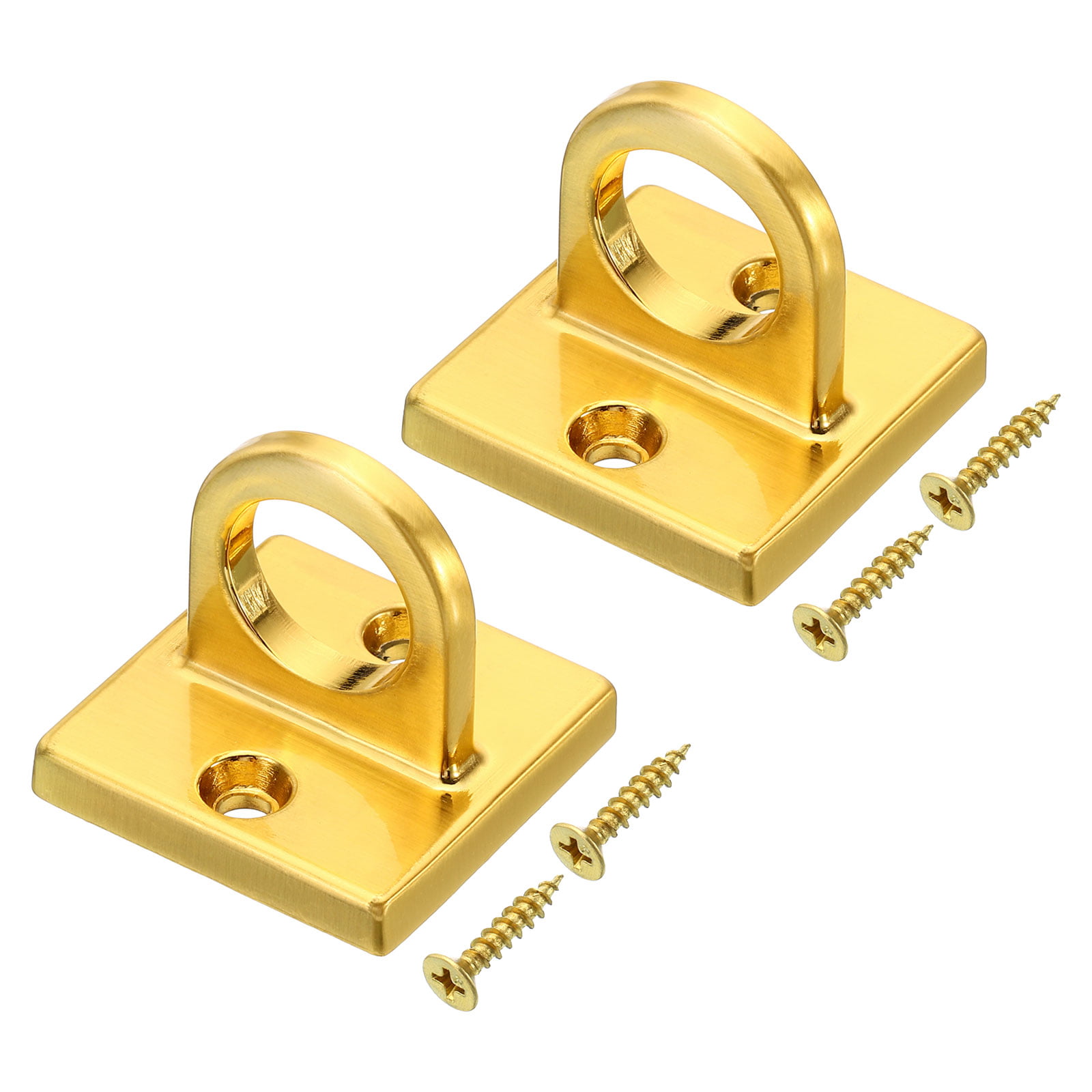 Uxcell Pad Eye Plate U Hooks Metal Ceiling Hook Wall Mount Loop with Screws  Hardware Ring Hooks Golden 2 Pack