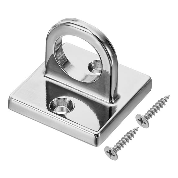 Uxcell Pad Eye Plate U Hooks Metal Ceiling Hook Wall Mount Loop with Screws Hardware Ring Hooks Silver