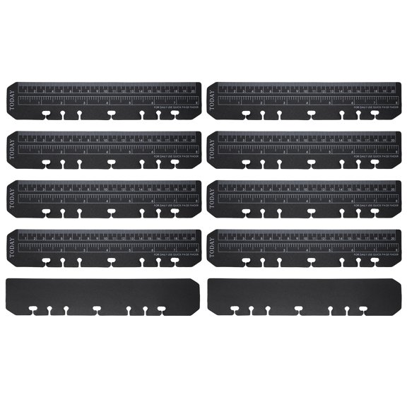 Uxcell Page Marker Ruler, 15 Pcs A5 6 Holes Bookmark Ruler, Plastic Today Page Marker Binder for Notebook, Black