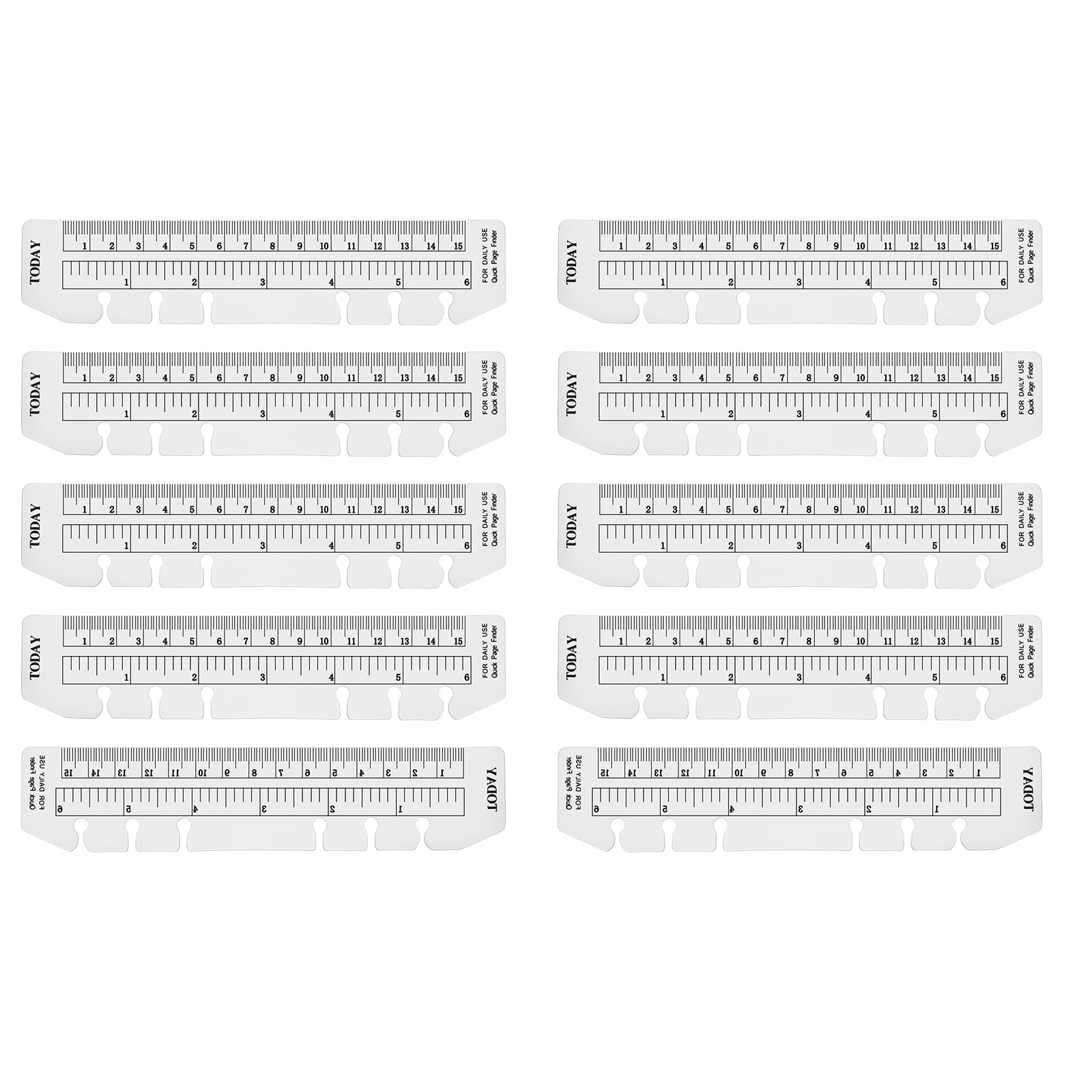 Bookmark Ruler Binder Uxcell Page Marker Ruler, 15 Pcs A6 6 Holes Bookmark Ruler, Plastic ...